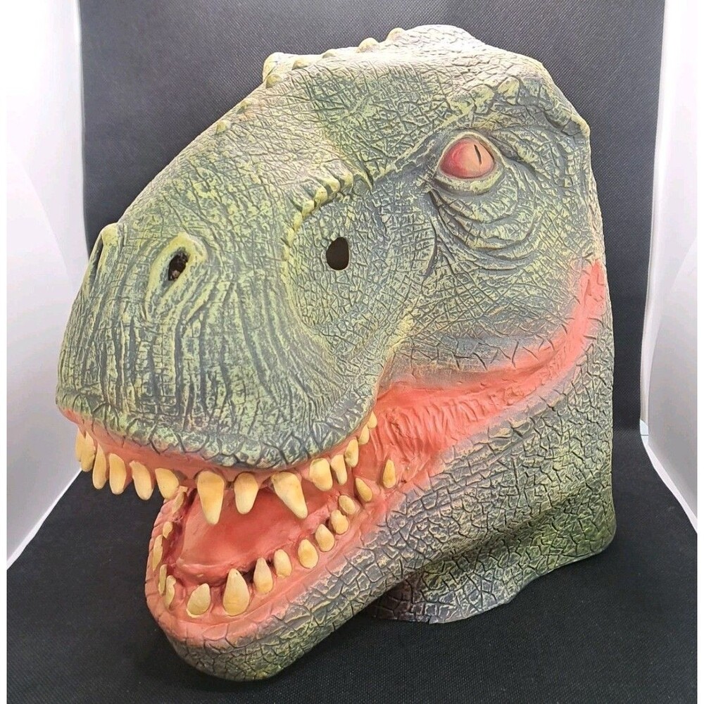 Halloween T-Rex Dinosaur Mask Green Jurassic Tyrannosaurus Rex Costume Party